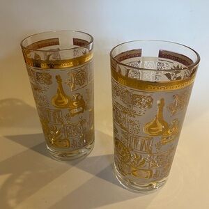 Hazel Atlas MCM Colony Gold 22K Tall Glass Tumbler